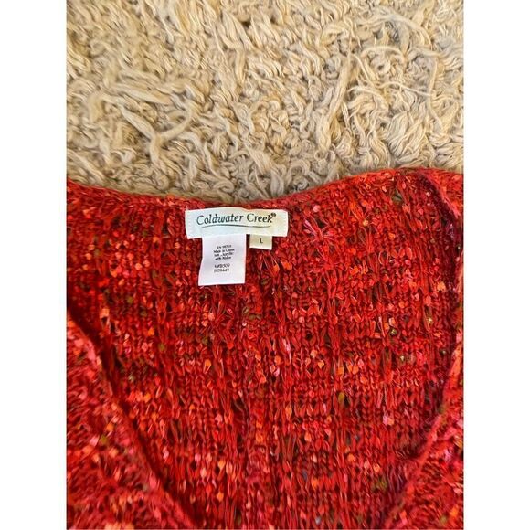 Coldwater creek knit boho lagenlook one‎ button short sleeve cardigan large - Picture 5 of 5